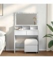 vidaXL Dressing Table with LED White 80x41x134.5 cm