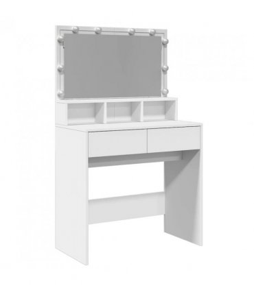 vidaXL Dressing Table with LED White 80x41x134.5 cm
