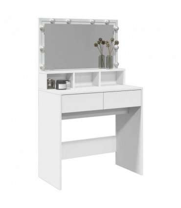 vidaXL Dressing Table with LED White 80x41x134.5 cm