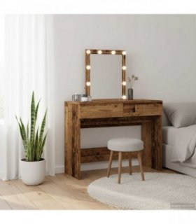 vidaXL Dressing Table Old Wood 100 x 40 x 130 cm Engineered Wood