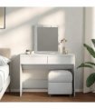 vidaXL Dressing Table with LED White 100x40x130 cm