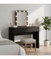 vidaXL Dressing Table Black Oak 100 x 40 x 130 cm Engineered Wood