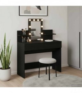 vidaXL Dressing Table Black Oak 100 x 40 x 130 cm Engineered Wood — V0672051007