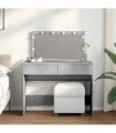 vidaXL Dressing Table with LED Concrete Grey 100x40x120 cm