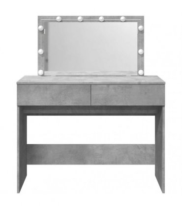 vidaXL Dressing Table with LED Concrete Grey 100x40x120 cm