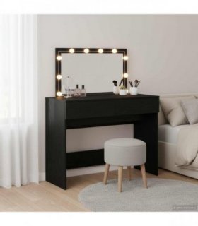 vidaXL Dressing Table Black Oak 100 x 40 x 120 cm Engineered Wood