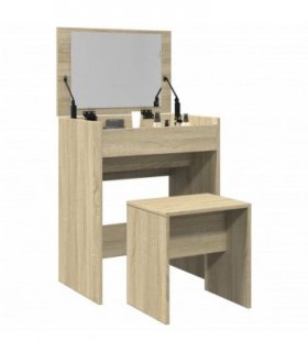 vidaXL Dressing Table and Stool Sonoma Oak 60x40x113.5 cm