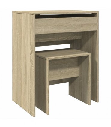 vidaXL Dressing Table and Stool Sonoma Oak 60x40x113.5 cm