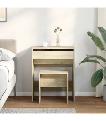 vidaXL Dressing Table and Stool Sonoma Oak 60x40x113.5 cm