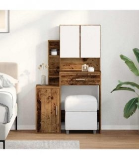 vidaXL Dressing Table Old Wood 80 x 35 x 132 cm Engineered Wood