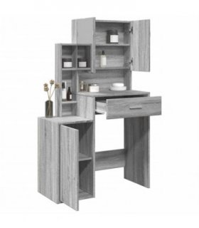 vidaXL Dressing Table with Cabinet Grey Sonoma 80x35x132 cm