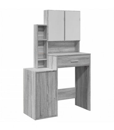 vidaXL Dressing Table with Cabinet Grey Sonoma 80x35x132 cm