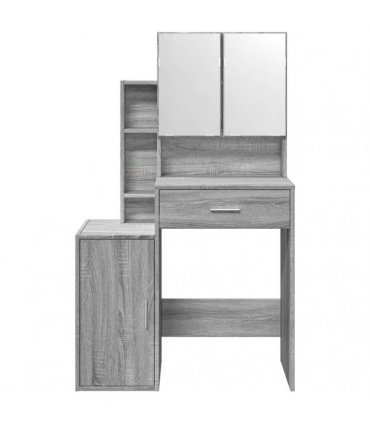 vidaXL Dressing Table with Cabinet Grey Sonoma 80x35x132 cm