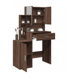 vidaXL Dressing Table with Cabinet Brown Oak 80x35x132 cm