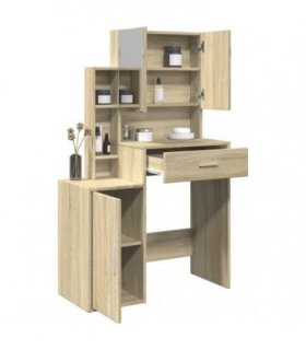 vidaXL Dressing Table with Cabinet Sonoma Oak 80x35x132 cm