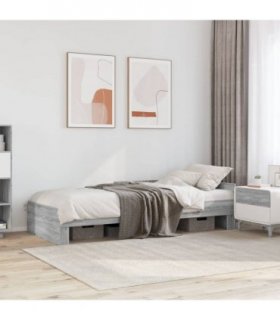 vidaXL Bed Frame without Mattress Grey Sonoma 100x200 cm Engineered Wood — Size: 100 x 200 cm