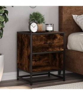 vidaXL Bedside Cabinet Smoked Oak 40x31x50 cm Engineered Wood