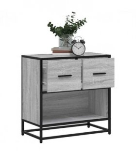 vidaXL Bedside Cabinet Grey Sonoma 60x31x60 cm Engineered Wood and Metal