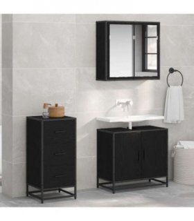 vidaXL Sideboard Black Oak 35.5 x 35 x76 cm