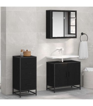 vidaXL Sideboard Black Oak 35.5 x 35 x76 cm