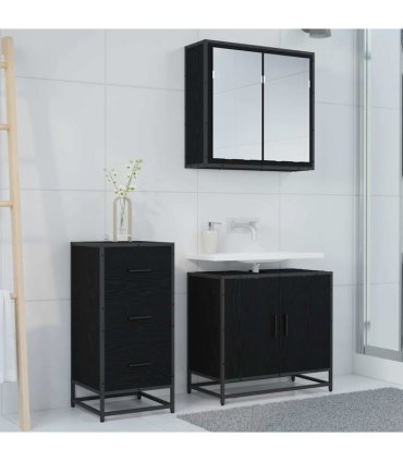 vidaXL Sideboard Black Oak 35.5 x 35 x76 cm