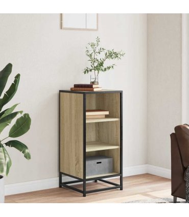 vidaXL Sideboard Sonoma Oak 35.5x35x76 cm Engineered Wood and Metal — V0672051244
