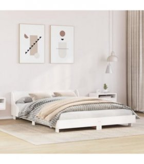 vidaXL Bed Frame without Mattress White 140x190 cm Solid Wood Pine — Size: 140 x 190 cm — V0672051546