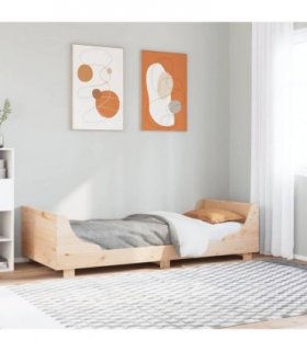 vidaXL Bed Frame without Mattress 100x200 cm Solid Wood Pine — Colour: natural, Size: 100 x 200 cm