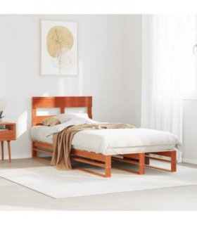vidaXL Bed Frame without Mattress Wax Brown 90x200 cm Solid Wood Pine — Size: 90 x 200 cm — V0672051587
