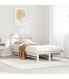 vidaXL Bed Frame without Mattress White 90x200 cm Solid Wood Pine — Size: 90 x 200 cm — V0672051591