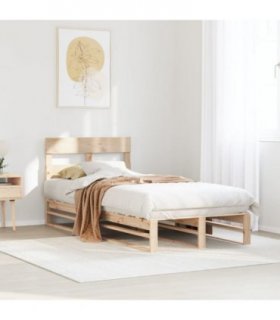vidaXL Bed Frame without Mattress 75x190 cm Small Single Solid Wood Pine — Colour: natural, Size: 75 x 190 cm — V0672051592