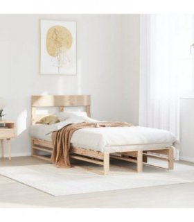 vidaXL Bed Frame without Mattress 90x190 cm Single Solid Wood Pine — Colour: natural, Size: 90 x 190 cm — V0672051593