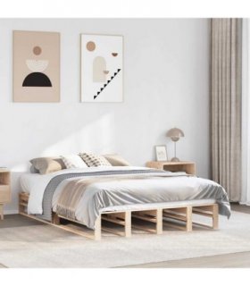 vidaXL Bed Frame without Mattress 120x190 cm Small Double Solid Wood Pine — Colour: natural, Size: 120 x 190 cm — V0672051606