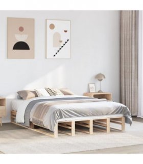 vidaXL Bed Frame without Mattress 150x200 cm King Size Solid Wood Pine — Colour: natural, Size: 150 x 200 cm — V0672051622