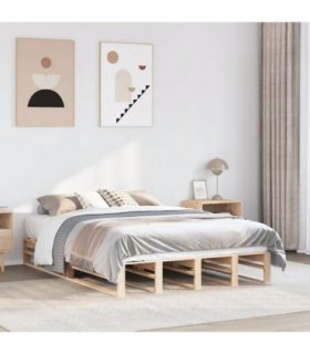 vidaXL Bed Frame without Mattress 140x200 cm Solid Wood Pine — Colour: natural, Size: 140 x 200 cm — V0672051624