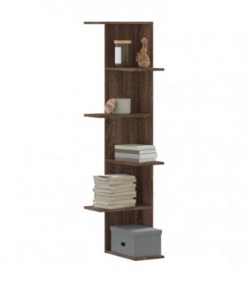 vidaXL Wall Corner Shelf Brown Oak 36.5x36.5x140 cm Engineered Wood