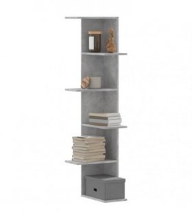 vidaXL Wall Corner Shelf Concrete Grey 36.5x36.5x140 cm Engineered Wood