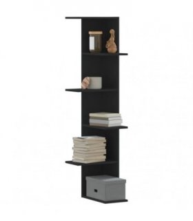 vidaXL Wall Corner Shelf Black 36.5x36.5x140 cm Engineered Wood