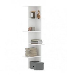 vidaXL Wall Corner Shelf White 36.5x36.5x140 cm Engineered Wood