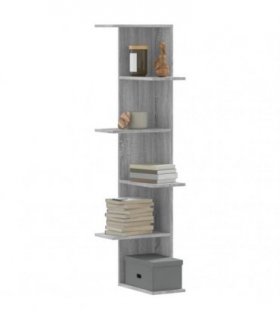 vidaXL Wall Corner Shelf Grey Sonoma 36.5x36.5x140 cm Engineered Wood