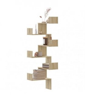 vidaXL Wall Corner Shelf Sonoma Oak 45x45x147 cm Engineered Wood