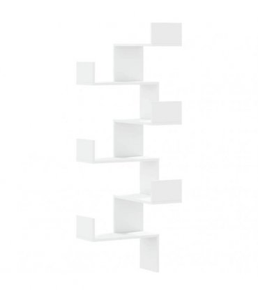 vidaXL Wall Corner Shelf White 45x45x147 cm Engineered Wood