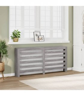 vidaXL Radiator Cover Grey Sonoma 175x20x82 cm Engineered Wood — Size: 175 x 20 x 82 cm