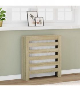 vidaXL Radiator Cover Sonoma Oak 78x20x82 cm Engineered Wood — Size: 78 x 20 x 82 cm