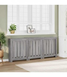 vidaXL Radiator Cover Grey Sonoma 205x21.5x83.5 cm Engineered Wood — Size: 205 x 21.5 x 83.5 cm — V0672052409