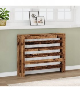 vidaXL Radiator Cover Old Wood 104x20x82 cm Engineered Wood — Size: 104 x 20 x 82 cm