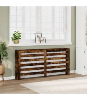 vidaXL Radiator Cover Smoked Oak 175x20x82 cm Engineered Wood — Size: 175 x 20 x 82 cm
