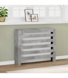 vidaXL Radiator Cover Concrete Grey 104x20x82 cm Engineered Wood — Size: 104 x 20 x 82 cm