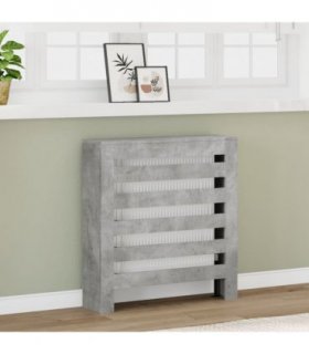 vidaXL Radiator Cover Concrete Grey 78x20x82 cm Engineered Wood — Size: 78 x 20 x 82 cm
