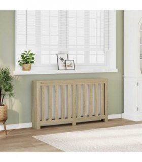 vidaXL Radiator Cover Sonoma Oak 149x20x82 cm Engineered Wood — Size: 149 x 20 x 82 cm
